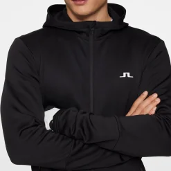 Aerial Full Zip Hood Svart>J.Lindeberg New