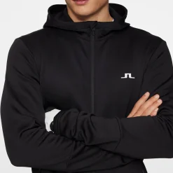 Aerial Full Zip Hood Svart>J.Lindeberg New
