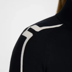 Aubree Knitted Zip Sweater Blå>J.Lindeberg Clearance