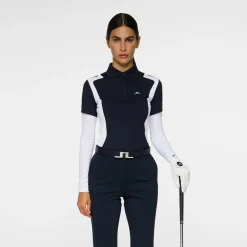 Bea Polo Blå>J.Lindeberg Sale