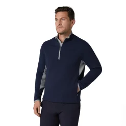 Blocked LS 1/4 Zip Pullover Blå>Callaway Hot