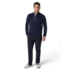 Blocked LS 1/4 Zip Pullover Blå>Callaway Hot