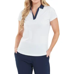 Cap Sleeve Print Trim Lisle Vit>FootJoy New