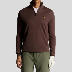 Golf Quarter Zip Merino Jumper Rosa>Lyle & Scott Clearance