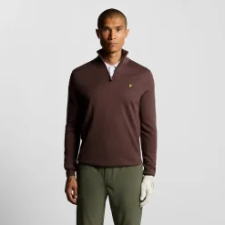 Golf Quarter Zip Merino Jumper Rosa>Lyle & Scott Clearance