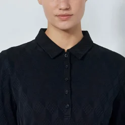 Graphic Jaquard Ls Poloshirt Svart>Daily Sports Outlet