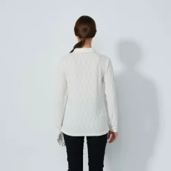 Graphic Jaquard Ls Poloshirt Vit>Daily Sports Sale