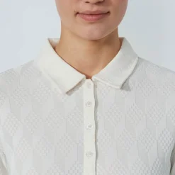 Graphic Jaquard Ls Poloshirt Vit>Daily Sports Sale