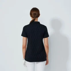 Graphic Jaquard Ss Poloshirt Svart>Daily Sports Sale