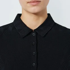 Graphic Jaquard Ss Poloshirt Svart>Daily Sports Sale