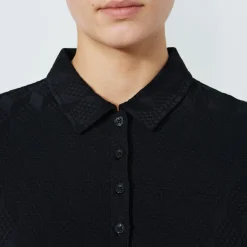 Graphic Jaquard Ss Poloshirt Svart>Daily Sports Sale
