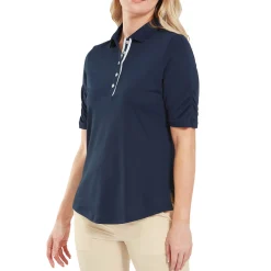 Half Sleeve Ruched Lisle Blå>FootJoy Sale