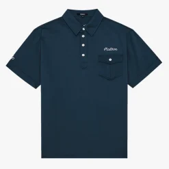 JP Single Pocket Mercerized Polo Blå>Malbon Golf Outlet