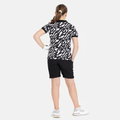 Jr Tech Hidden Button Pique AOP Svart Vit>Bogeys & Birdies Best