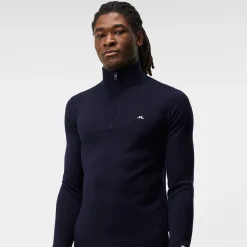 Kian Zipped Golf Sweater Blå>J.Lindeberg Outlet