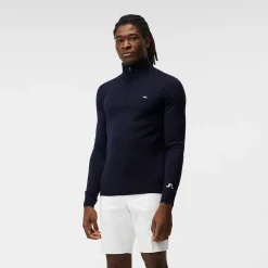 Kian Zipped Golf Sweater Blå>J.Lindeberg Outlet
