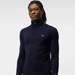 Kian Zipped Golf Sweater Blå>J.Lindeberg Outlet