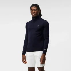 Kian Zipped Golf Sweater Blå>J.Lindeberg Outlet