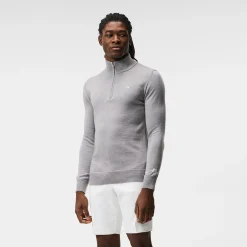 Kian Zipped Golf Sweater Grå>J.Lindeberg Clearance