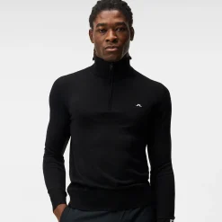 Kian Zipped Golf Sweater Svart>J.Lindeberg