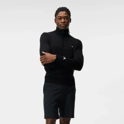 Kian Zipped Golf Sweater Svart>J.Lindeberg