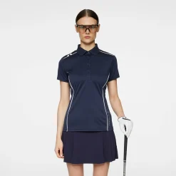 Leyla Polo Blå>J.Lindeberg Outlet
