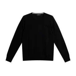 Lyle Merino Crew Neck Sweater Svart>J.Lindeberg Discount