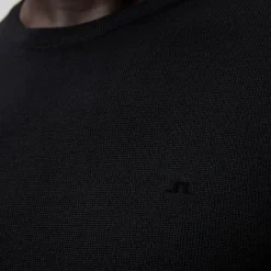 Lyle Merino Crew Neck Sweater Svart>J.Lindeberg Discount