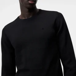Lyle Merino Crew Neck Sweater Svart>J.Lindeberg Discount