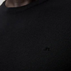 Lyle Merino Crew Neck Sweater Svart>J.Lindeberg Discount