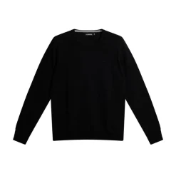 Lyle Merino Crew Neck Sweater Svart>J.Lindeberg Discount