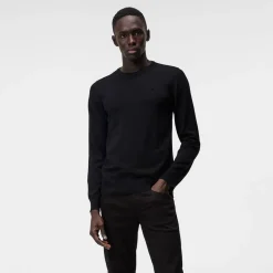 Lyle Merino Crew Neck Sweater Svart>J.Lindeberg Discount