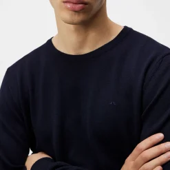 Lyle Merino Crew Neck Sweater Blå>J.Lindeberg New