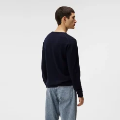 Lyle Merino Crew Neck Sweater Blå>J.Lindeberg New