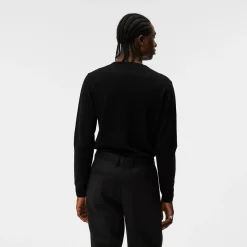 Lymann Merino V-Neck Sweater Svart>J.Lindeberg Discount