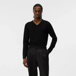 Lymann Merino V-Neck Sweater Svart>J.Lindeberg Discount