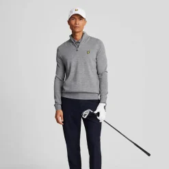 Merino Blend Quarter Zip Grå>Lyle & Scott Best