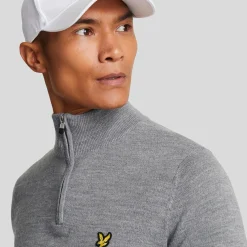 Merino Blend Quarter Zip Grå>Lyle & Scott Best