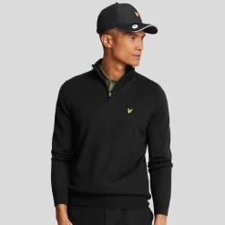 Merino Blend Quarter Zip Svart>Lyle & Scott Discount