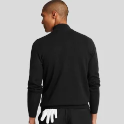 Merino Blend Quarter Zip Svart>Lyle & Scott Discount