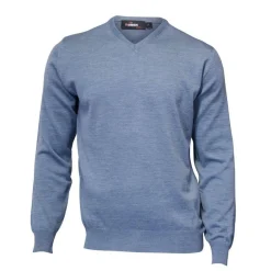 Merino V-Neck Blå>Ivanhoe New