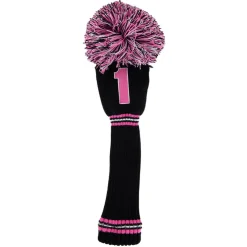 PomPom Headcover Driver Svart Rosa>PRG Best
