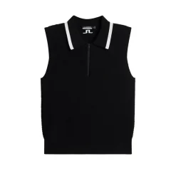 Ramona Knitted Polo Shirt Svart>J.Lindeberg