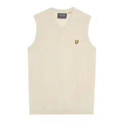 Slipover Merino Blend V-Neck Beige>Lyle & Scott Sale