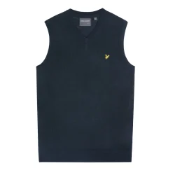 Slipover Merino Blend V-Neck Blå>Lyle & Scott New