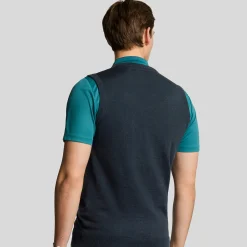 Slipover Merino Blend V-Neck Blå>Lyle & Scott New