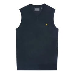Slipover Merino Blend V-Neck Blå>Lyle & Scott New