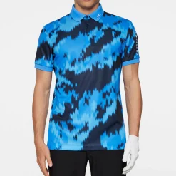 Tour Tech Print Polo>J.Lindeberg Outlet