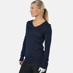 Vernon V-Neck Merino Blå>Cutter & Buck Clearance