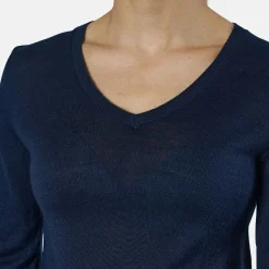 Vernon V-Neck Merino Blå>Cutter & Buck Clearance